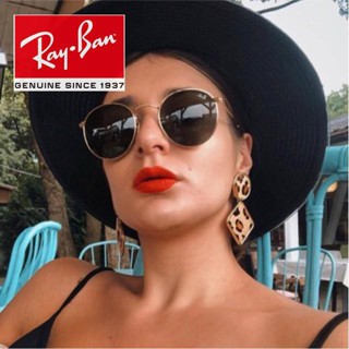 [NuoLi] Rayban ของแท้ 100% แว่นตากันแดด ทรงกลม สีดํา สําหรับผู้หญิง