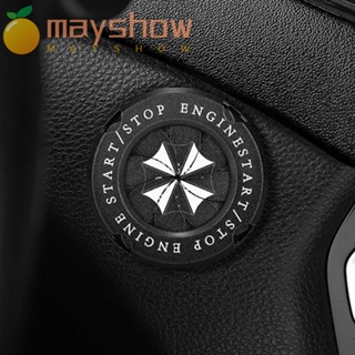 Mayshow สติกเกอร์ปุ่มกดสตาร์ท แบบหมุนได้ สําหรับตกแต่งภายในรถยนต์