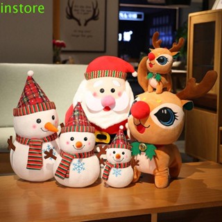 Instore ตุ๊กตาสโนว์แมนน่ารัก ผ้ากํามะหยี่ขนนิ่ม ของขวัญวันเกิด สําหรับตกแต่งบ้าน คริสต์มาส