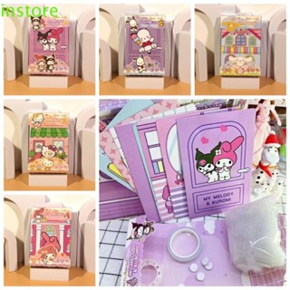 Instore KT Cat Quiet Book, สติกเกอร์ตกแต่ง My Melody, ของเล่นเพื่อการศึกษา Kuromi KT Cat DIY แบบสร้างสรรค์