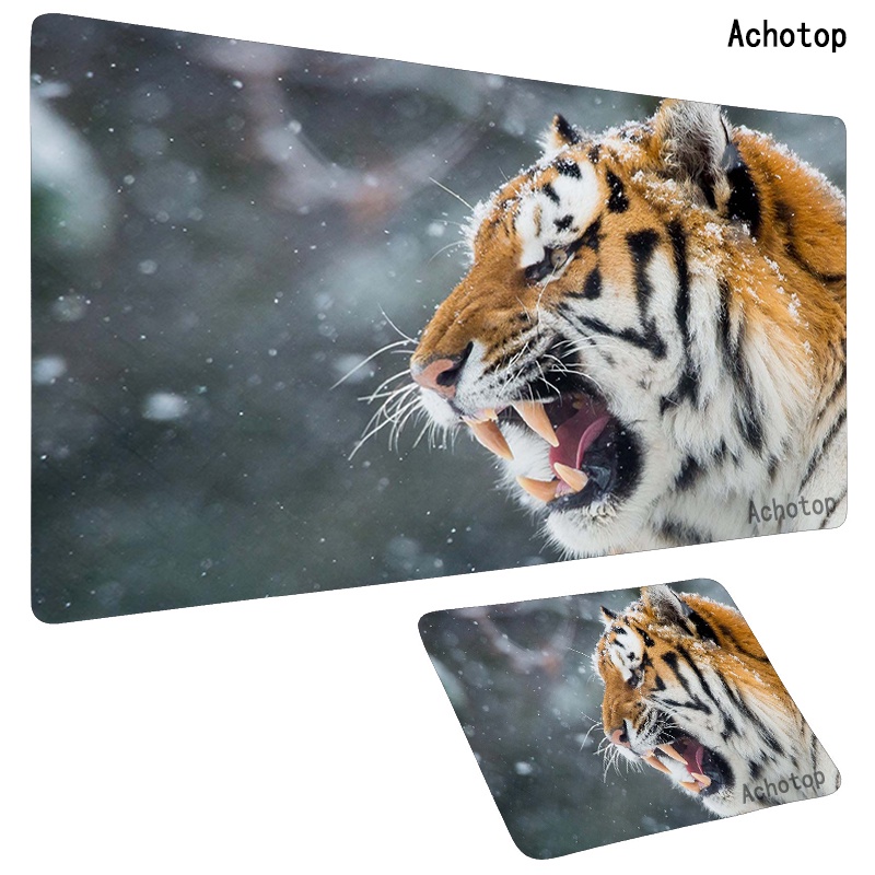 Tiger ขนาดใหญ่ XL Mousepad อะนิเมะ Gamer แผ่นรองเมาส์สําหรับเล่นเกมอุปกรณ์เสริมคอมพิวเตอร์คีย์บอร์ดขนาดใหญ่แล็ปท็อปแผ่นรองเม้าส์ความเร็วโต๊ะ PC Gamer
