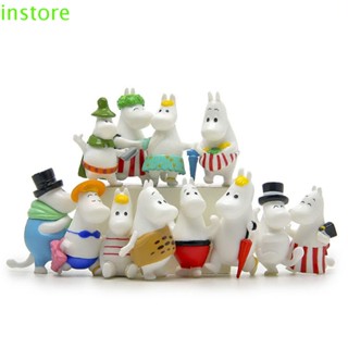 Instore ตุ๊กตาฟิกเกอร์ PVC รูปการ์ตูนครอบครัวฮิปโป ขนาด 4 ซม. สําหรับตกแต่งบ้าน คริสต์มาส