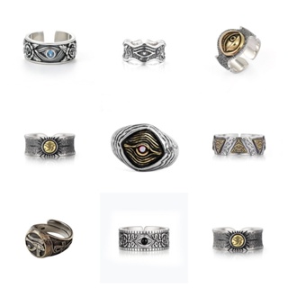 เครื่องประดับ แหวนเปิด รูปดวงตา ประดับอัญมณี สไตล์ฮิปฮอป ร็อ…