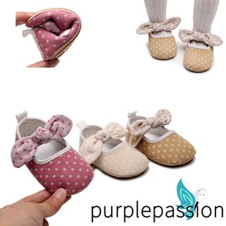 Purplepassion- รองเท้าแมรี่เจนลําลอง พื้นแบน ลายสก๊อต ผูกโบว์ สไตล์เจ้าหญิง สําหรับเด็กทารกแรกเกิด เด็กวัยหัดเดิน