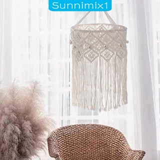 [Sunnimix1] ฝาครอบโคมไฟถักมาคราเม่ สไตล์โบโฮ แบบเปลี่ยน DIY สําหรับบ้าน หอพัก