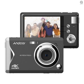 {intu} Andoer กล้องดิจิทัล TFT 3.0 นิ้ว แบบพกพา 48MP 4K Ultra HD ซูม 16X โฟกัสอัตโนมัติ ตั้งเวลาได้เอง กันสั่น พร้อมแบตเตอรี่ 2 ชิ้น สายคล้องมือ ของขวัญสําหรับเด็ก