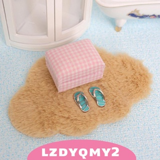 [Lzdyqmy2] พรมปูพื้นจิ๋ว 1/12 อุปกรณ์เสริม สําหรับตกแต่งบ้านตุ๊กตา ห้องน้ํา