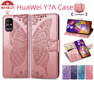 เคสโทรศัพท์หนัง ฝาพับ ลายผีเสื้อนูน พร้อมช่องใส่บัตร สําหรับ Huawei Y9s Y9 Y6 Y7 Y7A Pro Prime 2019 2018