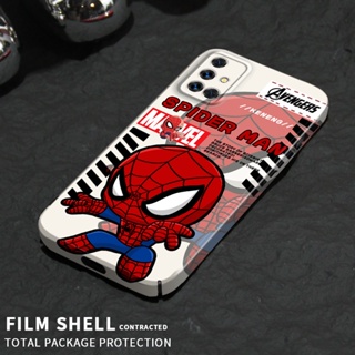 เคสโทรศัพท์มือถือแบบแข็ง ทรงสี่เหลี่ยม กันรอยเลนส์กล้อง ลาย Marvel Hulk Spiderman สําหรับ Samsung Galaxy A51 M40S A52 A53 A13 A04S A12 A12s A11 A04 A02 A02S A03