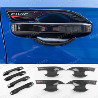 ฝาครอบมือจับประตูรถยนต์ สีดํามันวาว สําหรับ HONDA CIVIC 2022-2023 CIVIC