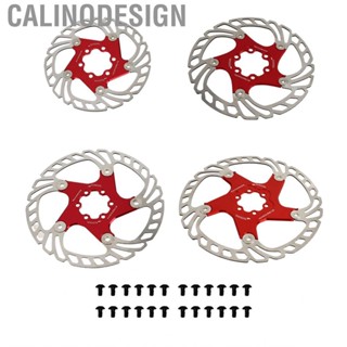 Calinodesign Road Bike Brake Disc with 6 Bolts Large Hollow Red Floating Replacement