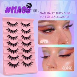 7 ชิ้นการ์ตูนขนตา Slim Natural Eyelash Extension ขนตา 3d ขนตาปลอมธรรมชาตินุ่ม TECH3