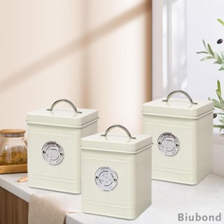 [Biubond] ชุดกระปุกใส่อาหาร ทรงสี่เหลี่ยม ขนาด 11.5x11.5x14 ซม. 1.5 ลิตร 3 ชิ้น