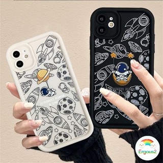 เคสซิลิโคนนิ่ม ลายการ์ตูนนักบินอวกาศ กันกระแทก สําหรับ iPhone 15 14 13 12 11 Pro Max X Xr Xs Max 8 7 6 6s Plus SE 2020