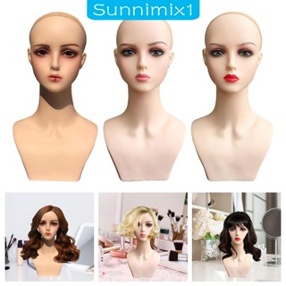 [Sunnimix1] หุ่นหัวผู้หญิง พร้อมไหล่ มั่นคง สําหรับฝึกทําผม หมวก แว่นตา เครื่องประดับ