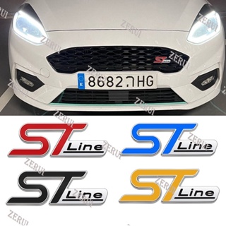 Zr สติกเกอร์โครเมี่ยม ตราสัญลักษณ์ ST Line 3D สําหรับติดกระจังหน้ารถยนต์ FORD ST Focus x 2 3 Kuga FIESTA MONDEO