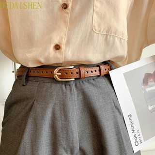 Daishen1 เข็มขัดคาดเอว หัวเข็มขัดโลหะ สีพื้น เข้ากับทุกการแต่งกาย แฟชั่นเรียบง่าย สําหรับผู้หญิง