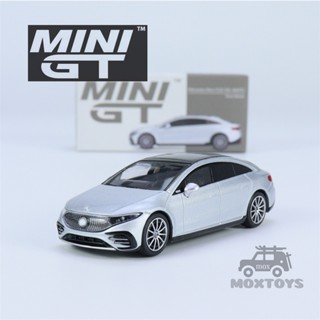  โมเดลรถยนต์ รุ่น MINI GT 1:64 MB EQS 580 4MATIC LHD Diecast สีเงิน