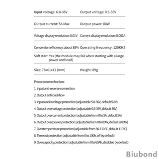 [Biubond] โมดูลควบคุมวงจรไฟฟ้า ป้องกันไฟฟ้าลัดวงจร DC 36V 5A 80W