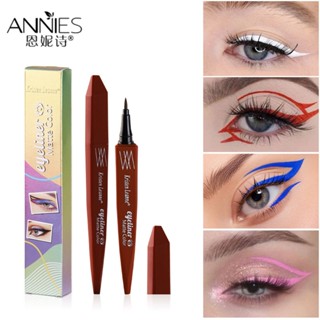 KRISTEN LEANNE อายไลเนอร์ Matte Waterproof Quick-drying ไม่ง่ายที่จะสีจางติดทนนานอายไลเนอร์บางเฉียบดินสอประสิทธิภาพแต่งหน้า 8 สีเครื่องสำอาง