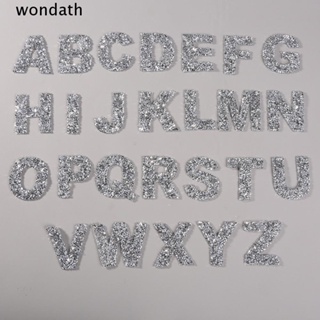 Wonda สติกเกอร์ตัวอักษร A-Z ประดับเพชรเทียม ขนาดใหญ่ 2 นิ้ว สีเงิน สําหรับตกแต่งเสื้อผ้า กระเป๋า DIY 26 ชิ้น