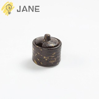 Jane หม้อปรุงรสเซรามิค เพ้นท์มือ 2.56 นิ้ว สีดํา พร้อมฝาปิด สําหรับห้องครัว