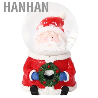 Hanhan Mini Luminous Santa Claus Crystal Ball Ornament Holiday Snowman Desktop Figurines for Christmas Gift Festive Home Décor Party Favor