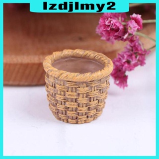 [Lzdjlmy2] ตะกร้าผ้าทอมือ ขนาดเล็ก 2.2x2.6 ซม. สําหรับบ้านตุ๊กตา 1/12