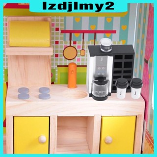 [Lzdjlmy2] เครื่องชงกาแฟจิ๋ว พร้อมถ้วยกาแฟจิ๋ว 2 ชิ้น สําหรับตกแต่งบ้านตุ๊กตา สเกล 1/12