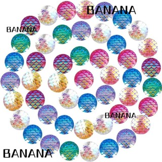 Banana1 เรซิ่น รูปปลานางเงือก กลิตเตอร์ 12 มม. 15 สี สําหรับทําเครื่องประดับ