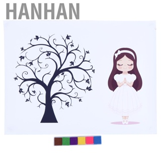 Hanhan Baby Girl Birthday Party Signature Fingerprint Guest Book Sign-in Tree Painting