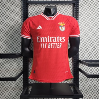 เสื้อกีฬาแขนสั้น ลาย Player version 23 24 Benfica คุณภาพสูง สําหรับผู้ชาย