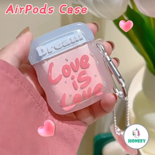 เคสหูฟัง ซิลิโคน ไล่โทนสีชมพู จี้รูปหัวใจ สําหรับ Airpods Pro 1 2 3