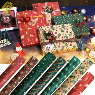 Jane กระดาษห่อของขวัญคริสต์มาส กวางเอลก์หิมะ ขนาด 70X50 ซม. สําหรับตกแต่งปาร์ตี้