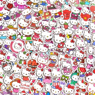 สติกเกอร์ ลายการ์ตูน hello kitty ktcat กันน้ํา สําหรับตกแต่งกระเป๋าเดินทาง แท็บเล็ต คอมพิวเตอร์ จักรยาน แล็ปท็อป 50 100 ชิ้น 100 ชิ้น