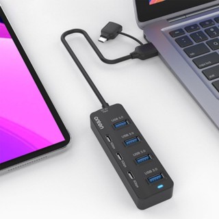 Ch*【พร้อมส่ง】อะแดปเตอร์ฮับ USB C 4x USB3 0 พอร์ต 3x USB C 5Gbps สําหรับ USB