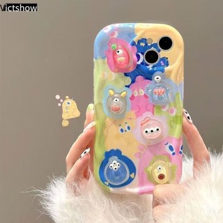 เคสโทรศัพท์มือถือนิ่ม ขอบโค้ง ลายมอนสเตอร์น่ารัก 3D หลากสี สําหรับ Infinix Note 12 PRO 12 Turbo G96 Smart 5 7 4 6 Plus 5PRO Hot 20i 30i 8 9 20 12 DIY