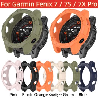 เคสซิลิโคนเหลว สําหรับ Garmin Fenix 7 7X 7S Pro เคสซิลิโคนกลวง นาฬิกา ป้องกันการตก เกราะป้องกัน