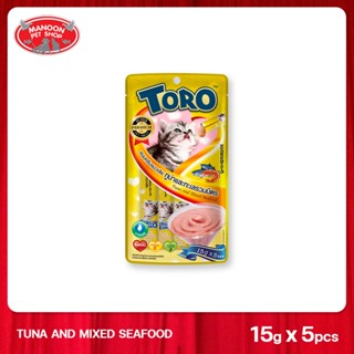 [MANOON] TORO ขนมแมวเลีย สีเหลือง 15 กรัม x 5 ซอง