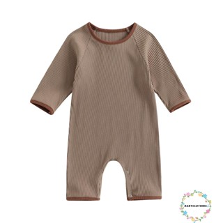 Babyclothes- ชุดนอนจั๊มสูท รอมเปอร์ แขนยาว คอกลม สีตัดกัน น่ารัก สําหรับเด็กผู้ชาย เด็กผู้หญิง