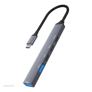 【seve*】อะแดปเตอร์ฮับ Usb C 5 พอร์ต USB 3x Type-C 5Gbps 2 ชิ้น