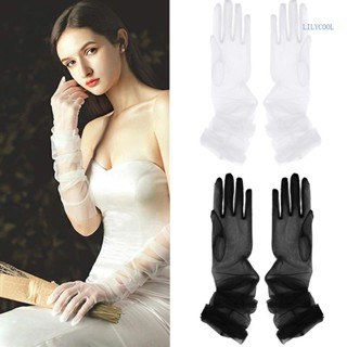 【CH*】ถุงมือ Tulle อุปกรณ์เสริม สําหรับเจ้าสาว งานพรอม บาร์ ไนท์คลับ เวที