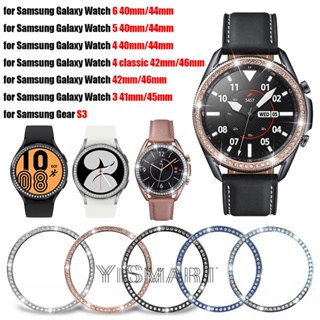 เคสนาฬิกาข้อมือโลหะ ประดับเพชร สําหรับ Samsung Galaxy Watch 6 5 4 Classic 40 มม. 44 มม. 42 มม. 46 มม. Galaxy Watch 3 Gear S3