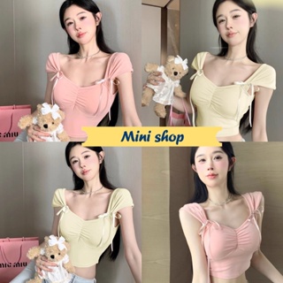 Mini shop🌸พร้อมส่ง🌸 (M5529/FY678) เสื้อกล้ามไหมพรม สีพาสเทล สไตล์เกาหลี -C