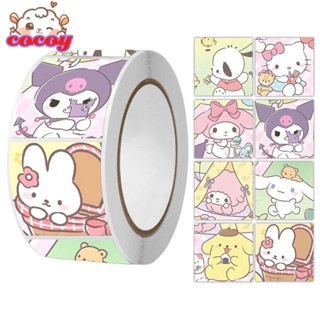 Cocoy Sanrio สติ๊กเกอร์ชุด 500 ชิ้น ชุด 500 ชุด 500 แผ่น/ม้วนสติ๊กเกอร์การ์ตูนน่ารักสำหรับ DIY โน๊ตบุ๊ค/กระเป๋าเดินทาง/แล็ปท็อปตกแต่ง