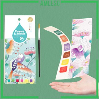 [Amleso] ที่คั่นหนังสือ ลายภาพวาดสีน้ํา DIY สําหรับเด็ก