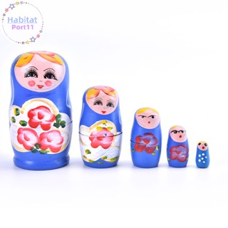 Habitatport ตุ๊กตาการ์ตูนเด็กผู้หญิงรัสเซีย Nesg Matryoshka 5 ชิ้น