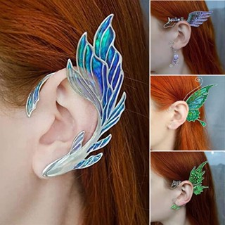 New Without Perforation Iridescent Butterfly Wings Elf Wings Earrings Ear Clips