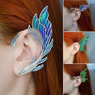 New Without Perforation Iridescent Butterfly Wings Elf Wings Earrings Ear Clips