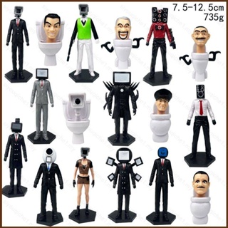 Cool โมเดลตุ๊กตาฟิกเกอร์ Skibidi Toilet Action Figure Police Toilet Titan Speaker Man TV Man ของเล่นสําหรับเด็ก 17 ชิ้น